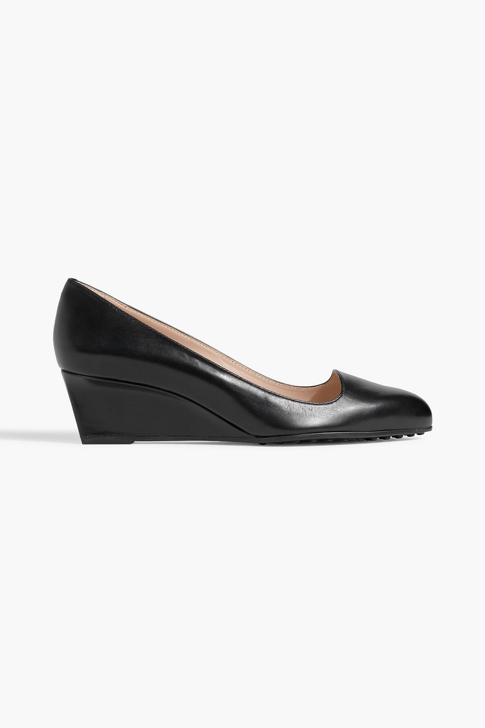 Tod's Leather Wedge Pumps In Black