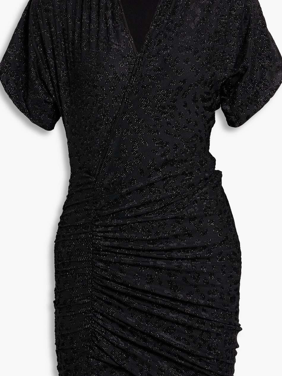 audry leopard-print devoré-velvet mini dress