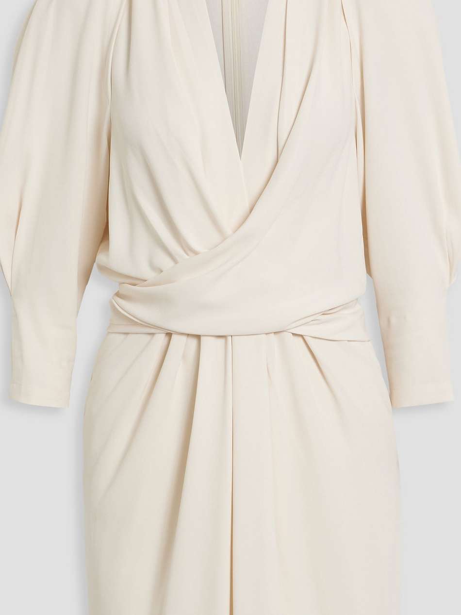 katie wrap-effect crepe mini dress