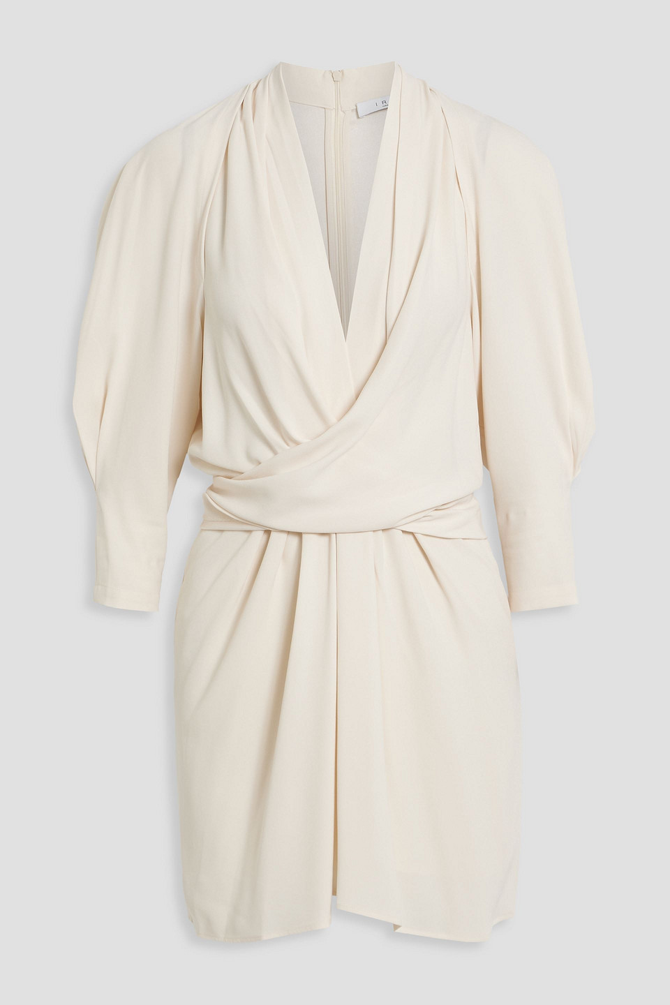 Iro Katie Wrap-effect Crepe Mini Dress In Ecru