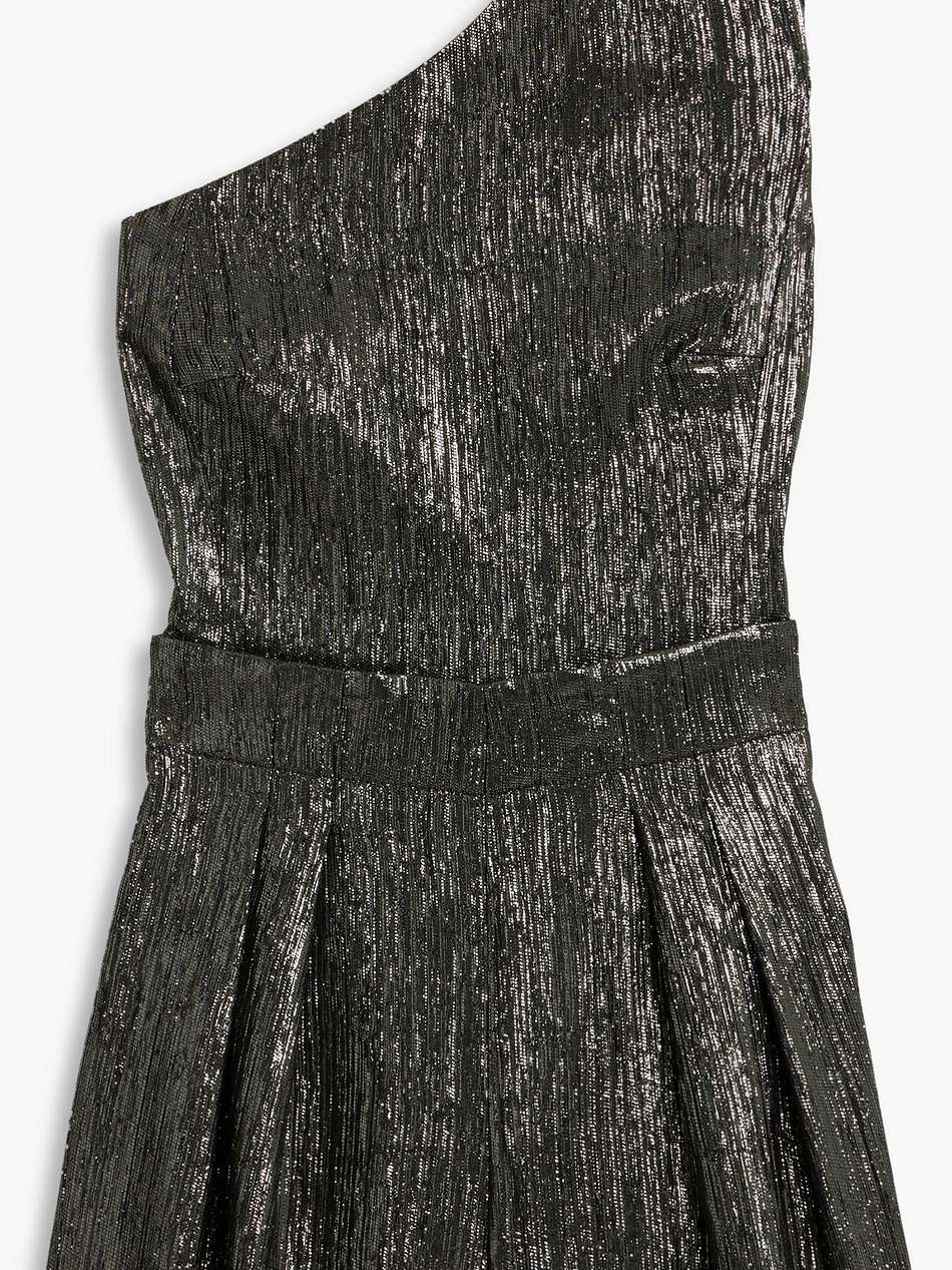 iliana one-shoulder lamé playsuit