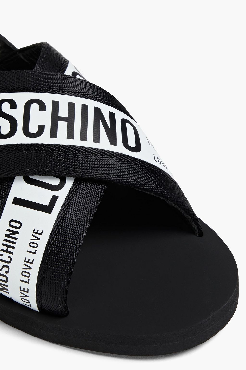 LOVE MOSCHINO صندل بنمط أشرطة مزين بطبعة شعار