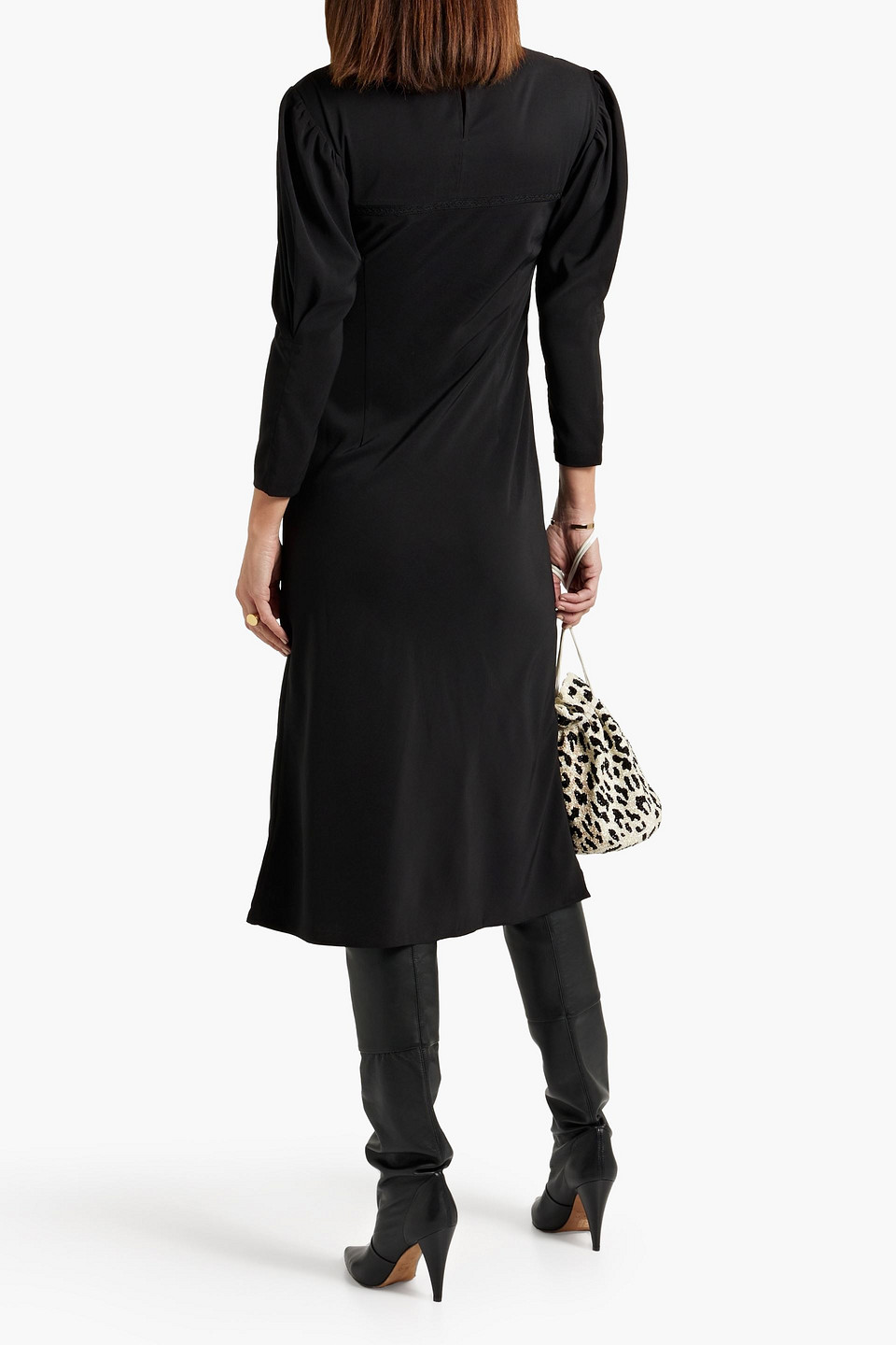 Iro Maldi Bead Embroidered Midi Dress In Black