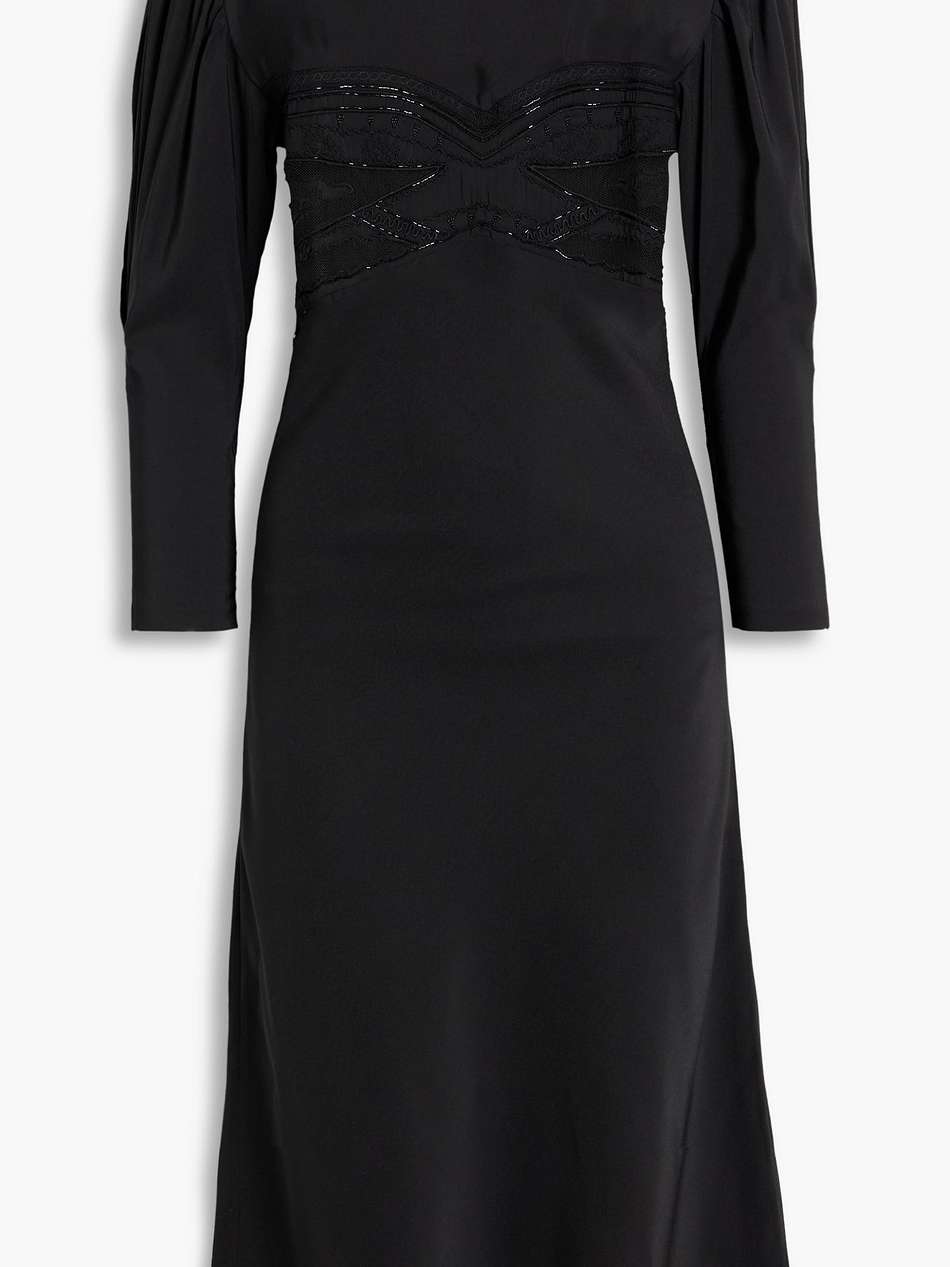 maldi embellished crepe de chine midi dress