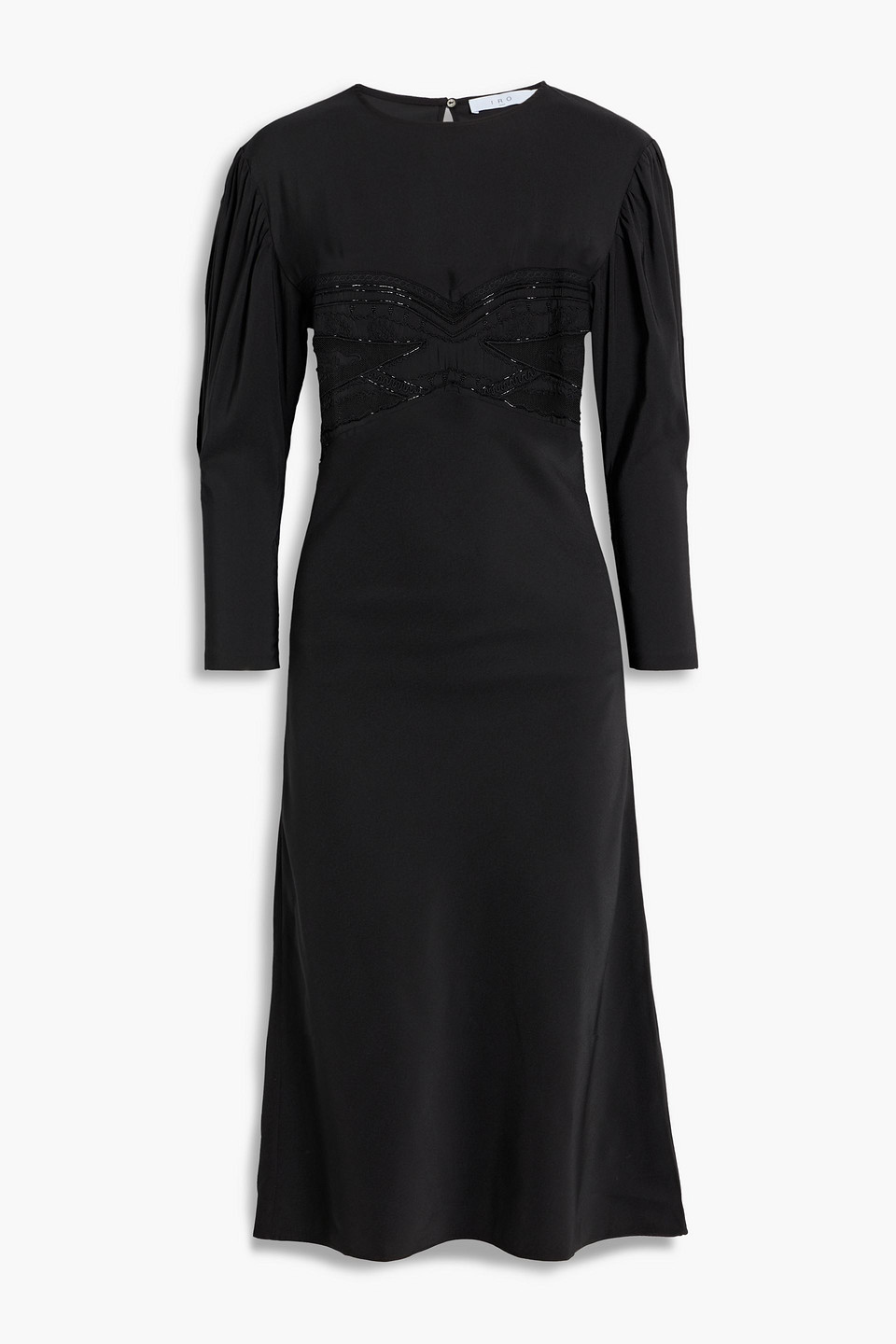 Iro Maldi Bead Embroidered Midi Dress In Black