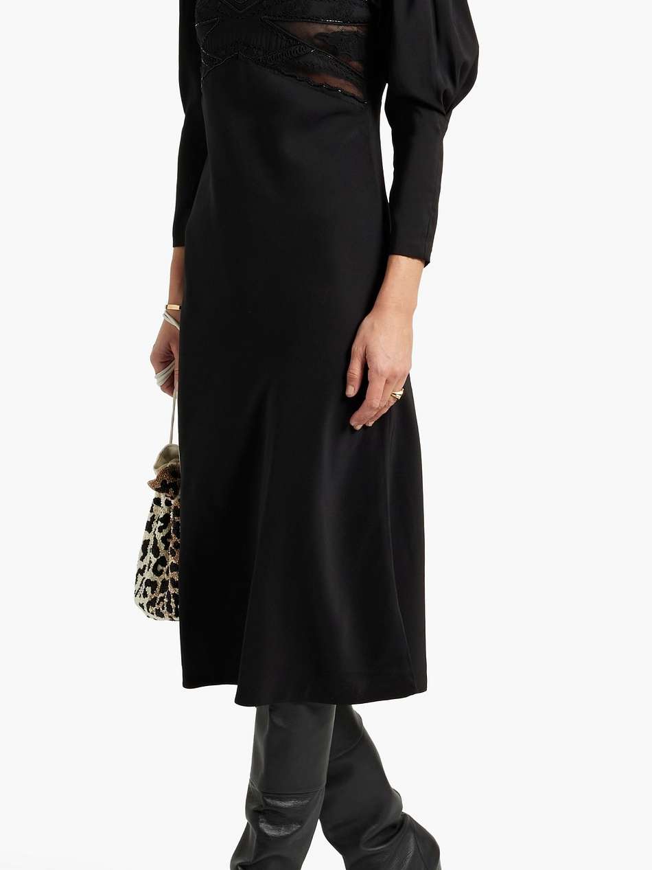 maldi embellished crepe de chine midi dress