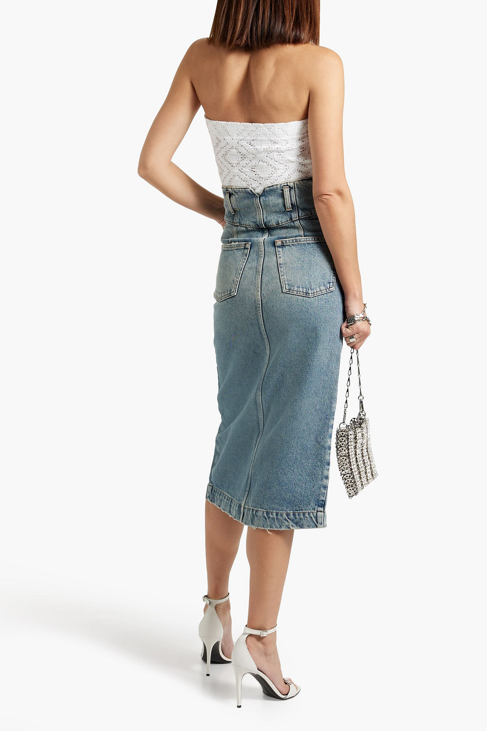 Iro Ualana Cropped Crocheted Cotton-blend Halterneck Top In White