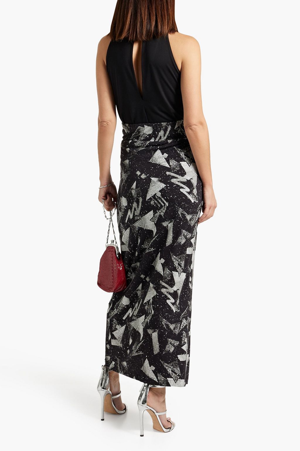 IRO Jehanne cutout Lyocell and cotton-blend jersey top