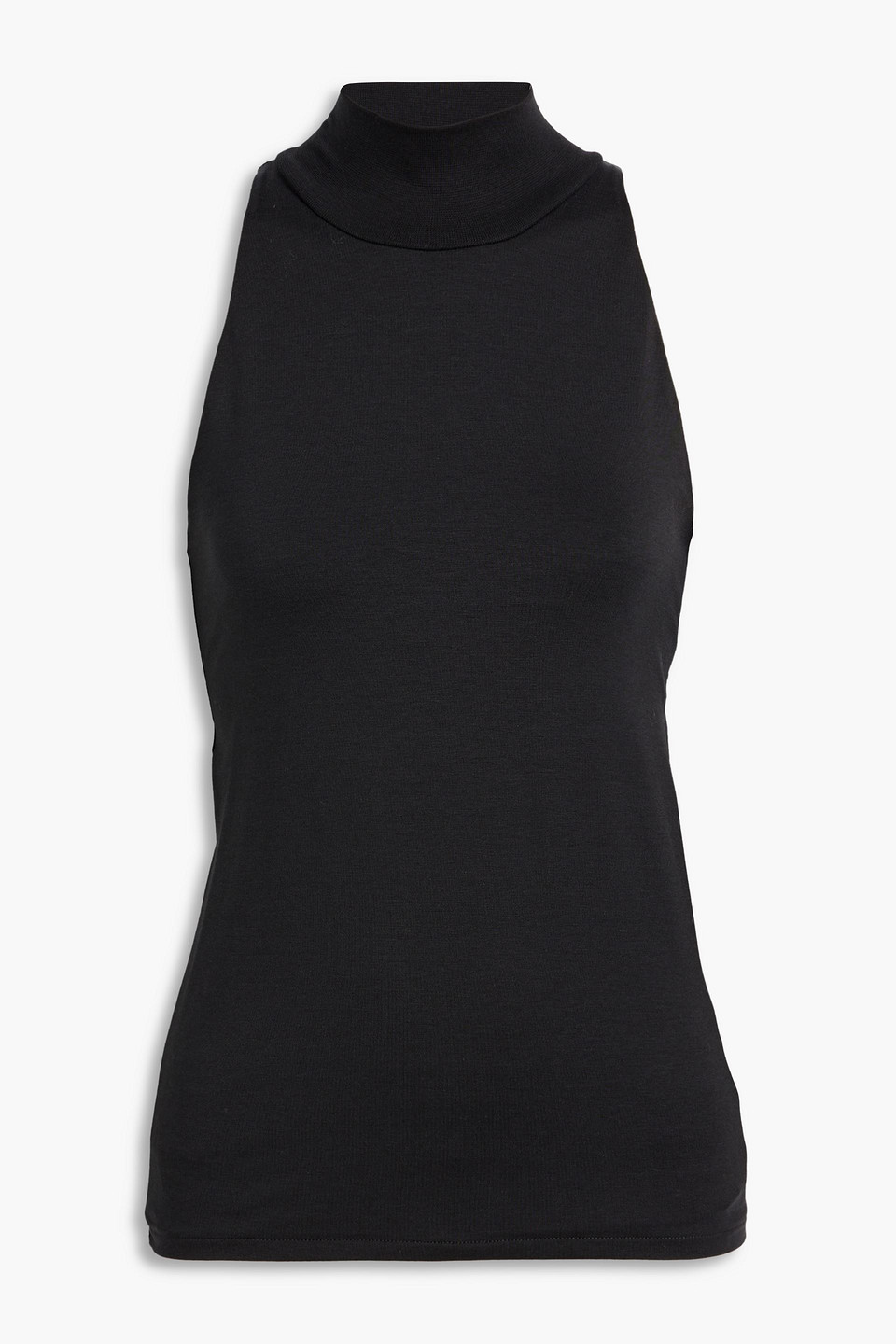 Iro Jehanne Cutout Lyocell And Cotton-blend Jersey Top In Black