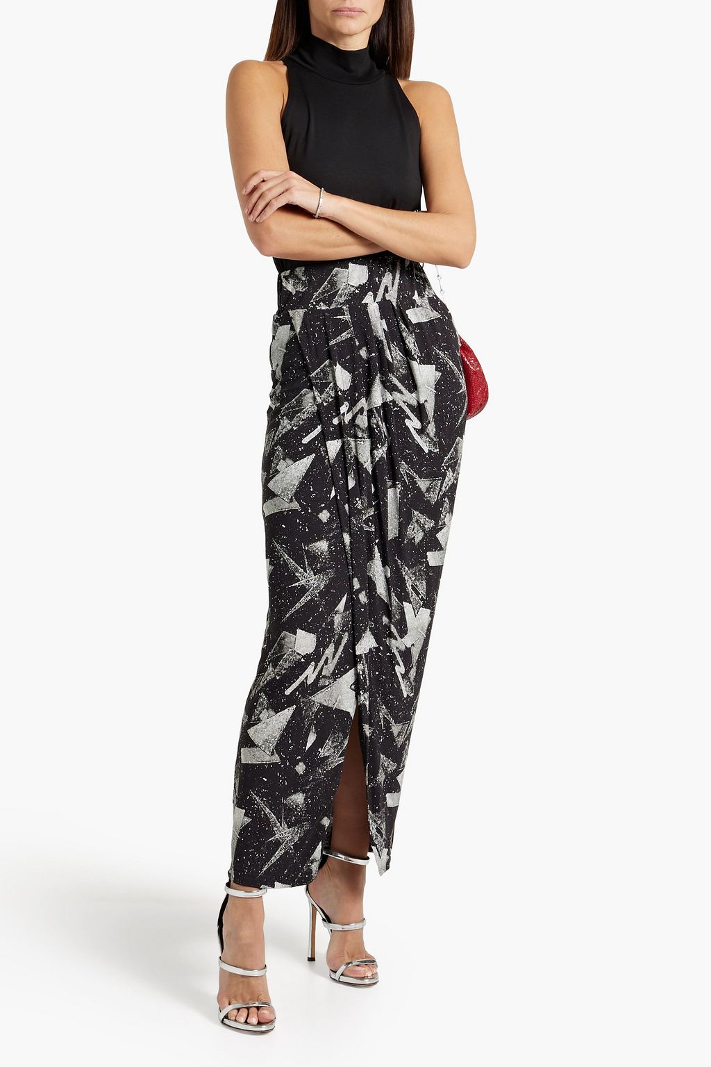IRO Jehanne cutout Lyocell and cotton-blend jersey top
