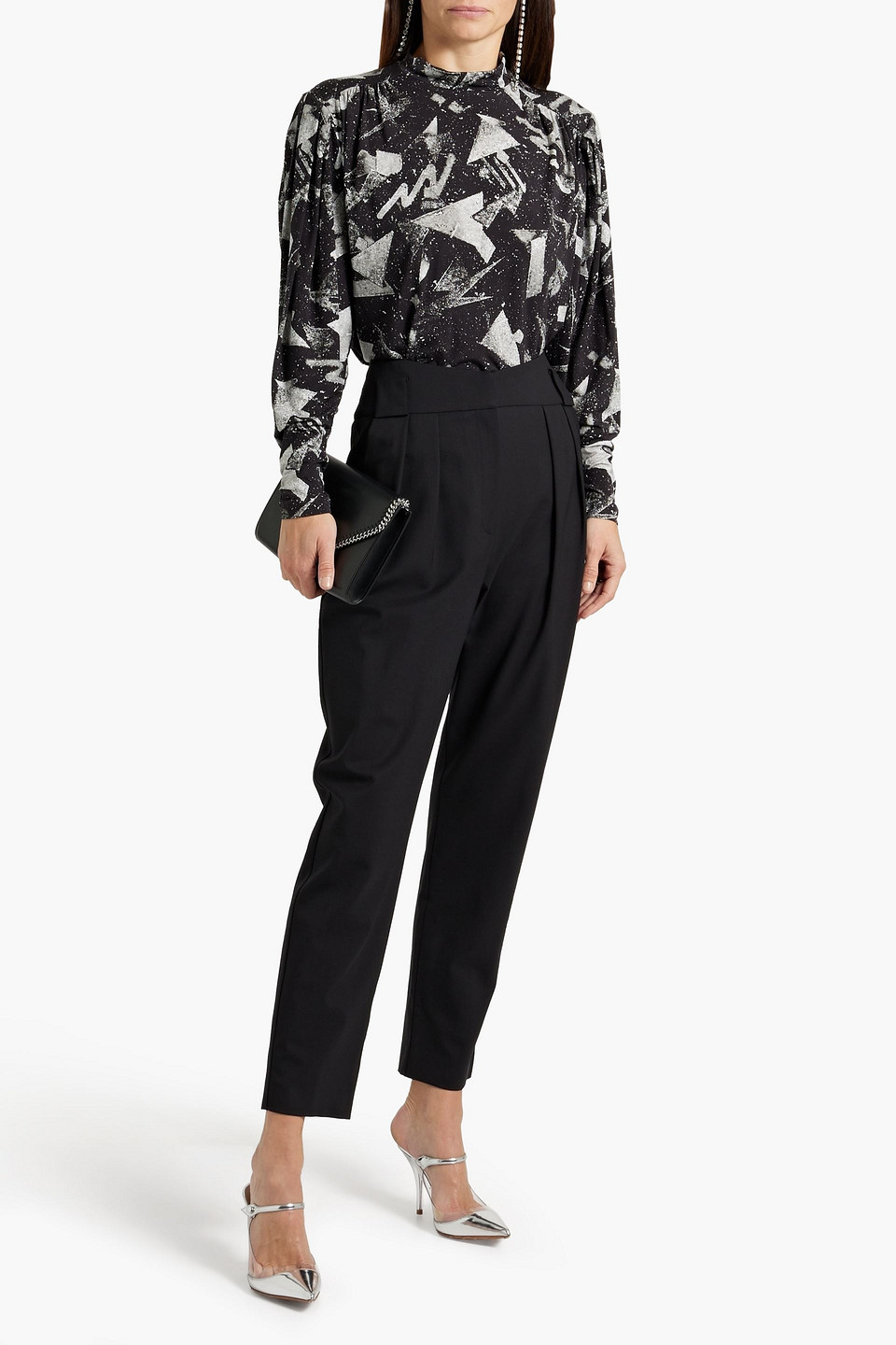 Iro Tapered-hose Mit Nadelstreifen In Black