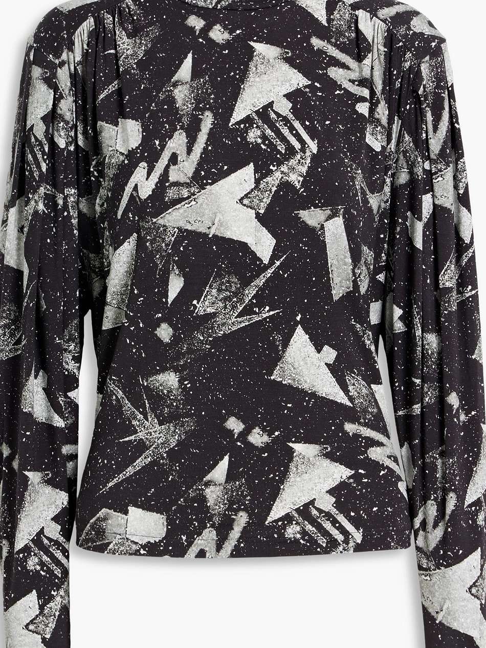 yolani printed lyocell-blend jersey top