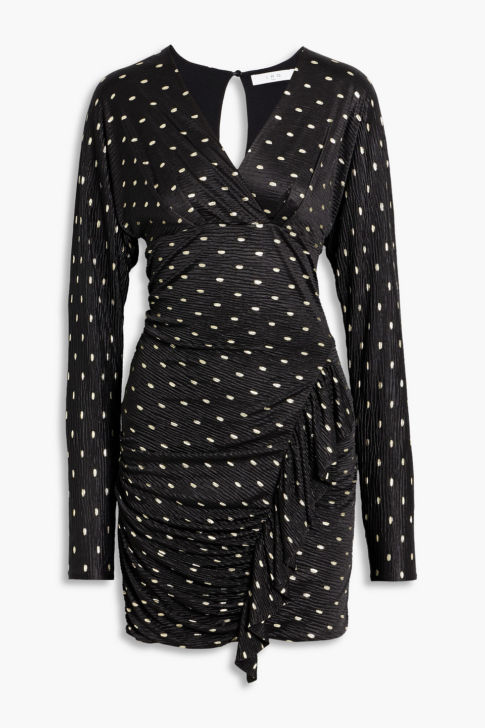 Iro Rohana Ruched Fil Coupé Jacquard Mini Dress In Black