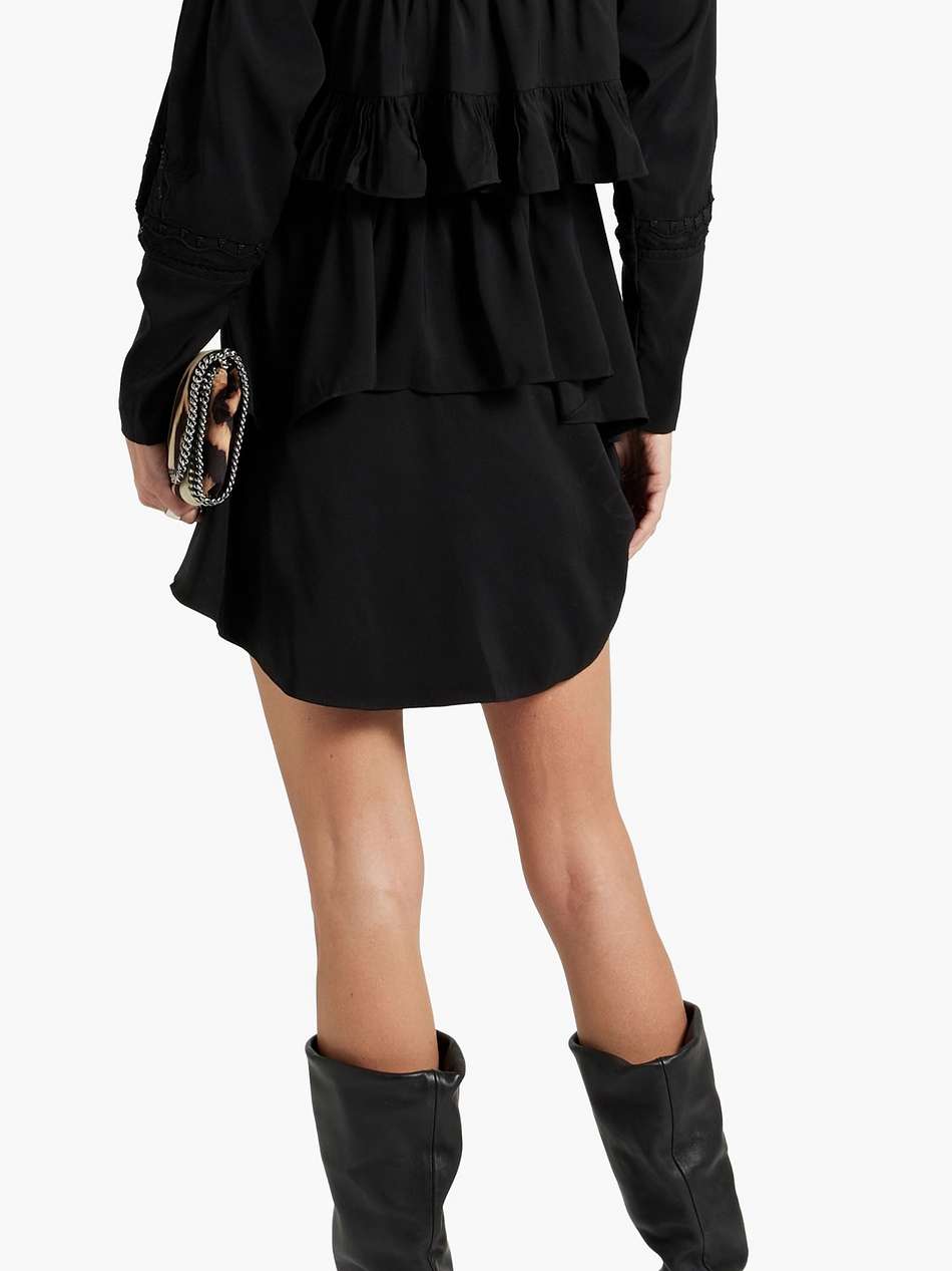 micha mesh-paneled tiered crepe mini dress