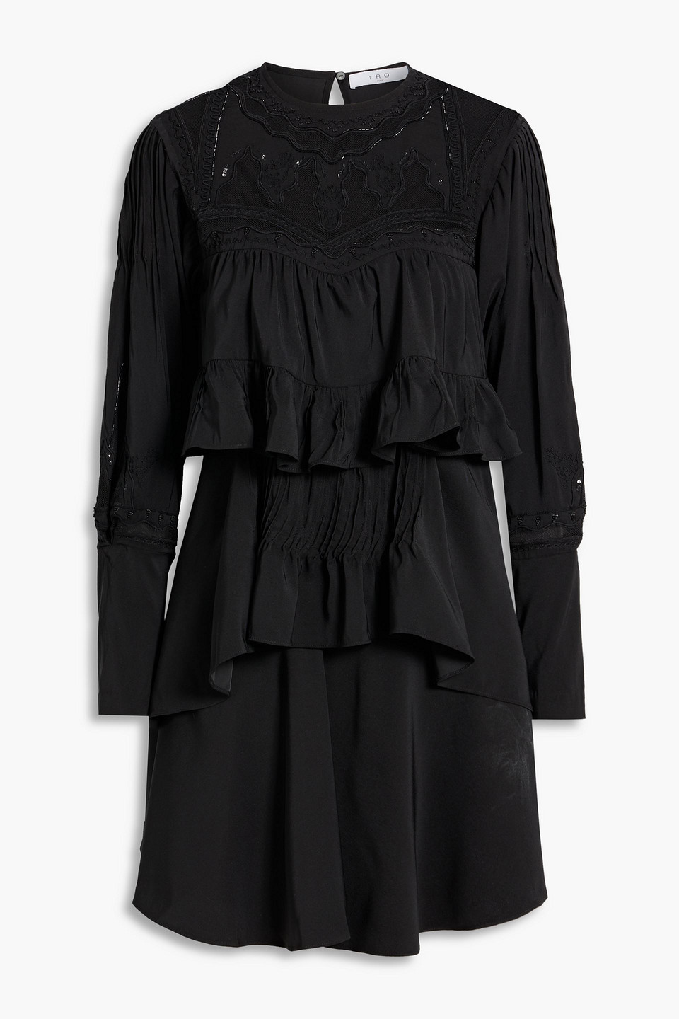 Iro Micha Ruffled Minidress In Black