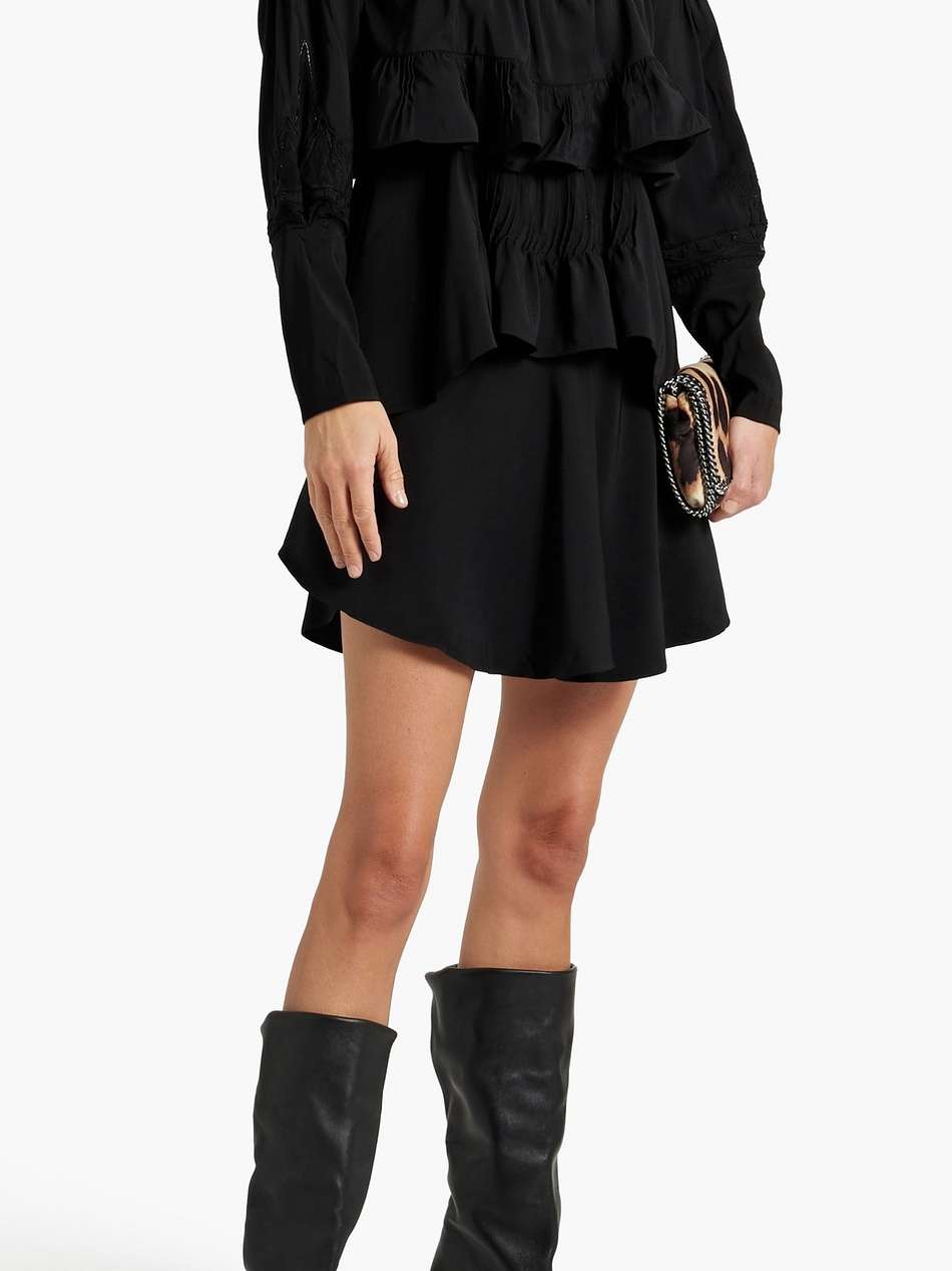 micha mesh-paneled tiered crepe mini dress