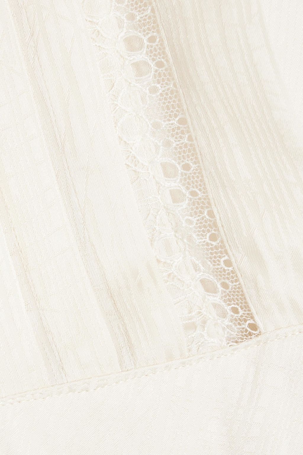 IRO Bahari lace-trimmed crepe de chine blouse