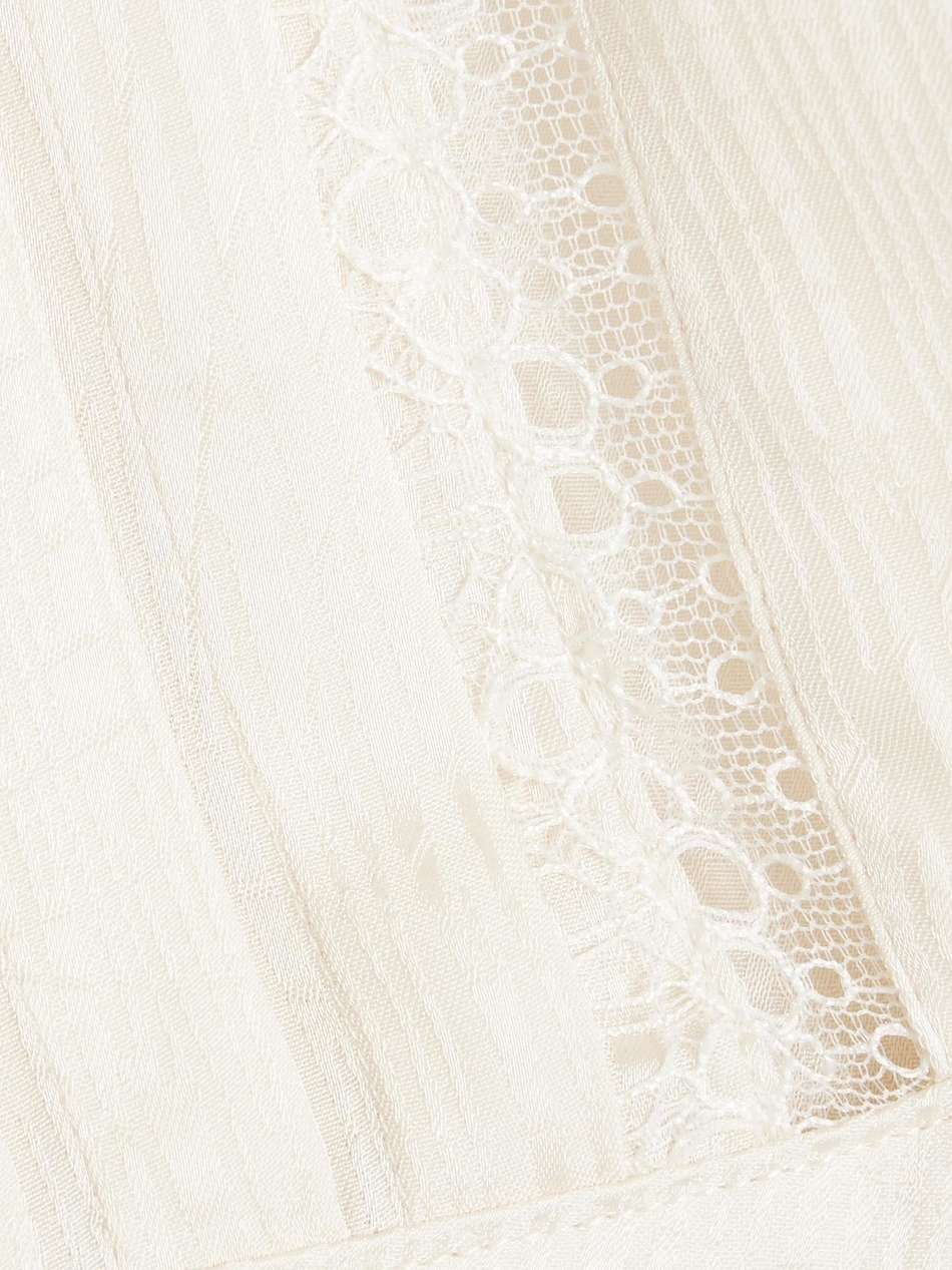 bahari lace-trimmed crepe de chine blouse