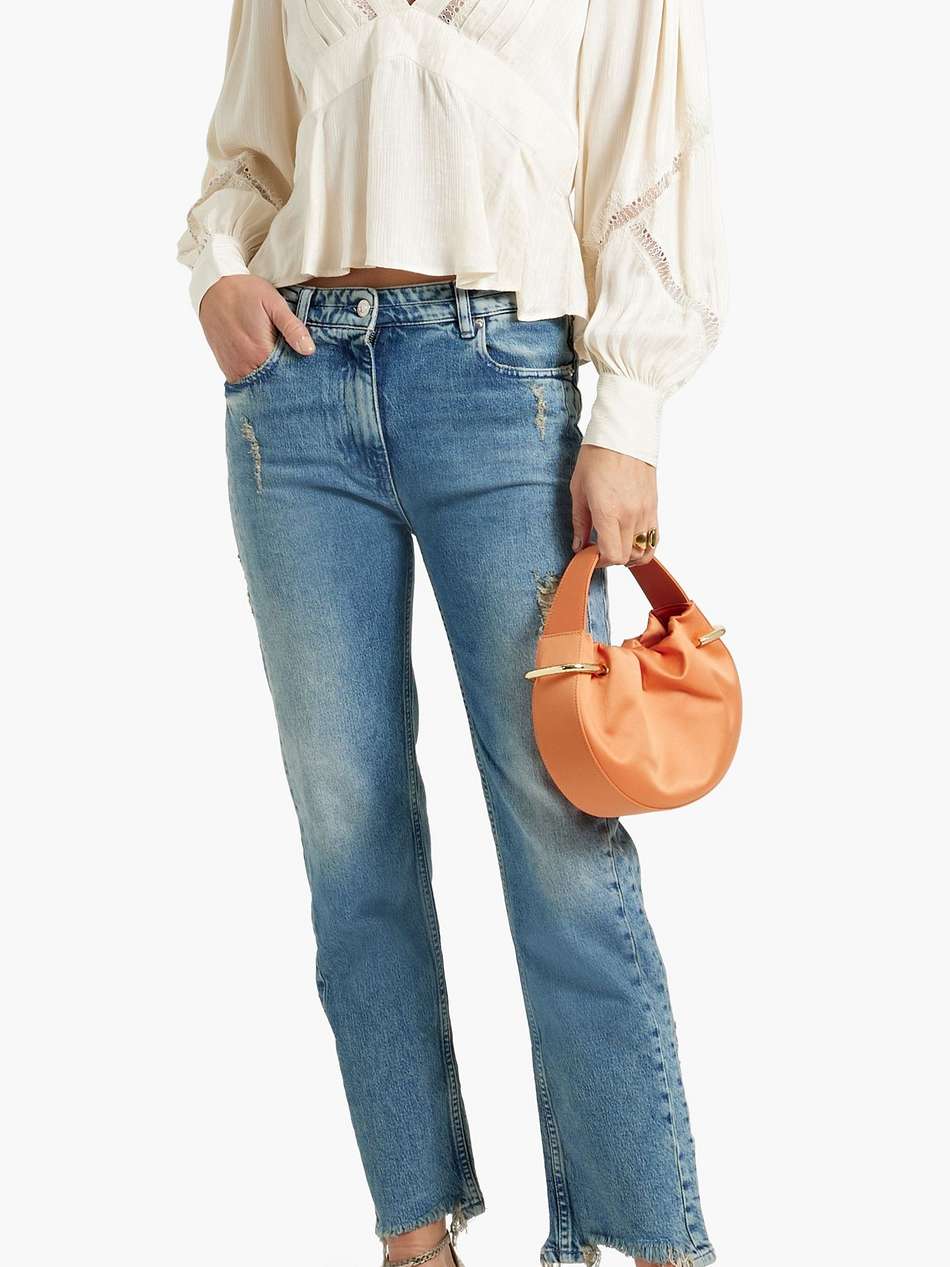 bahari lace-trimmed crepe de chine blouse
