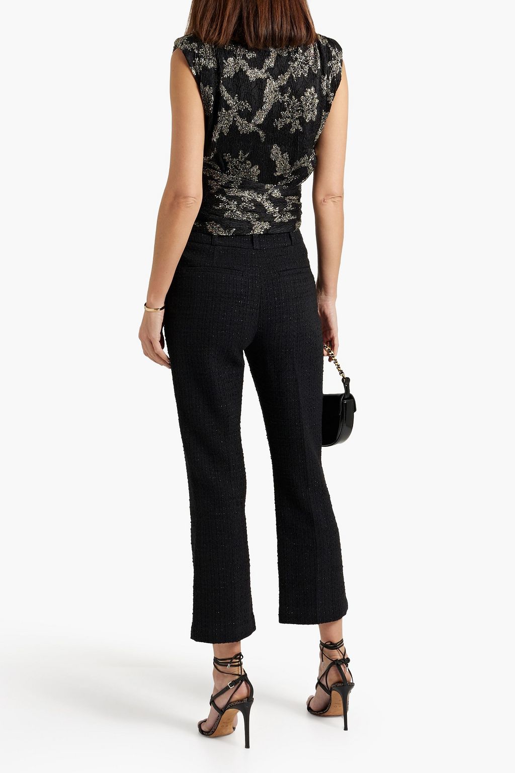 IRO Toulo twisted metallic printed jacquard top