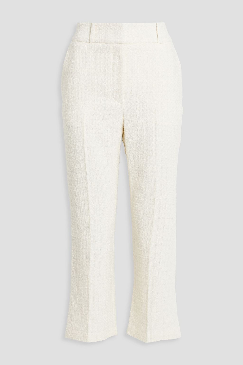 IRO Abema cropped metallic cotton-blend tweed flared pants