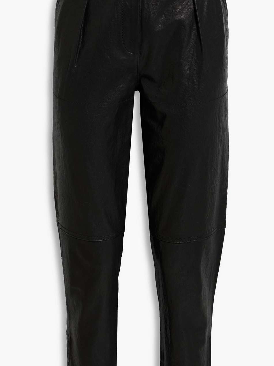 stara leather tapered pants