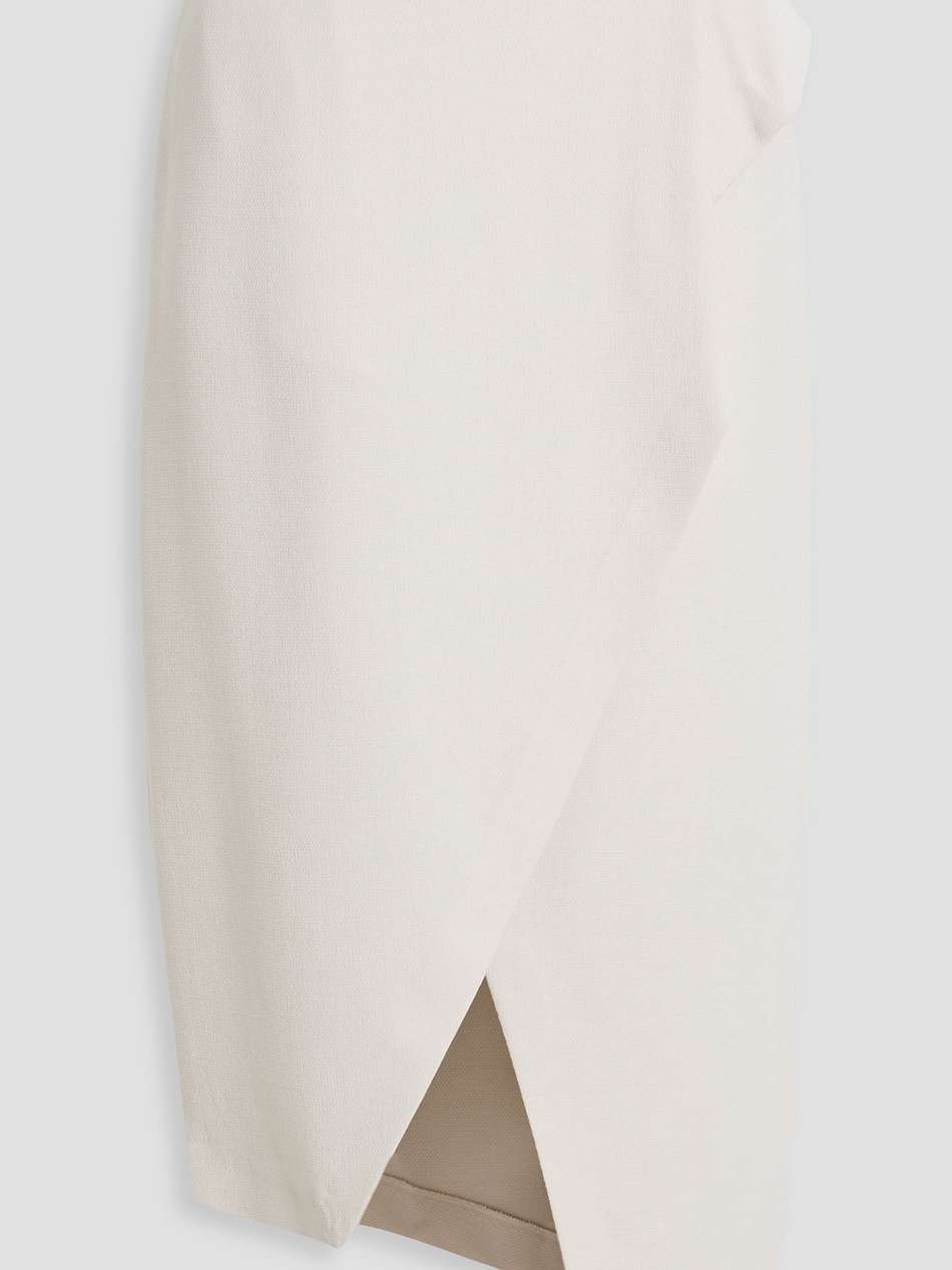 jelena wrap-effect grain de poudre midi skirt