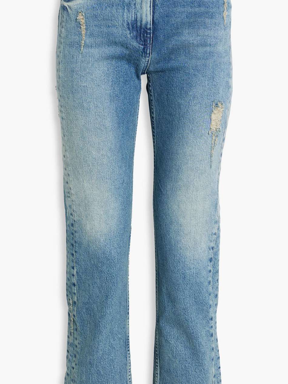albury distressed high-rise straight-leg jeans