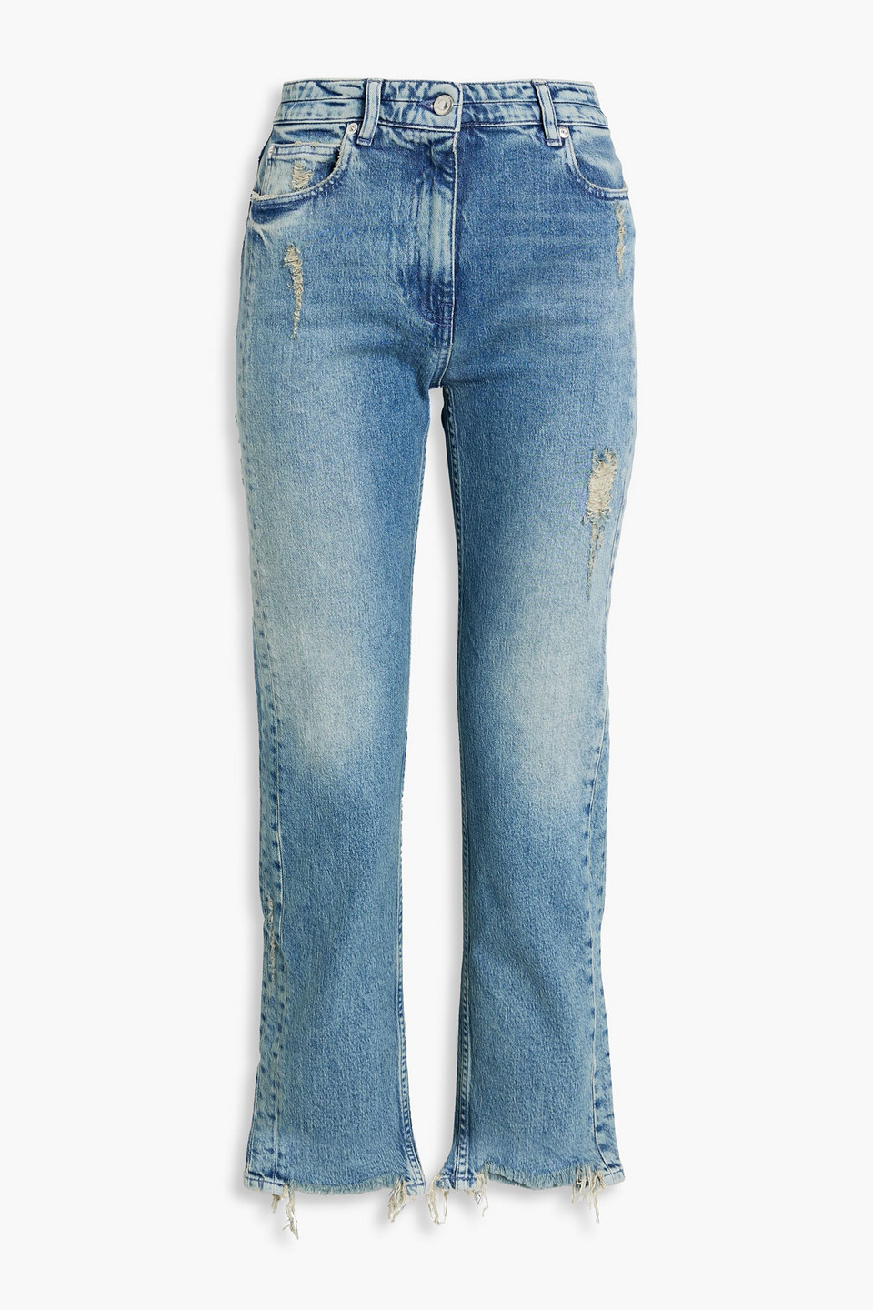 Albury distressed high-rise straight-leg jeans