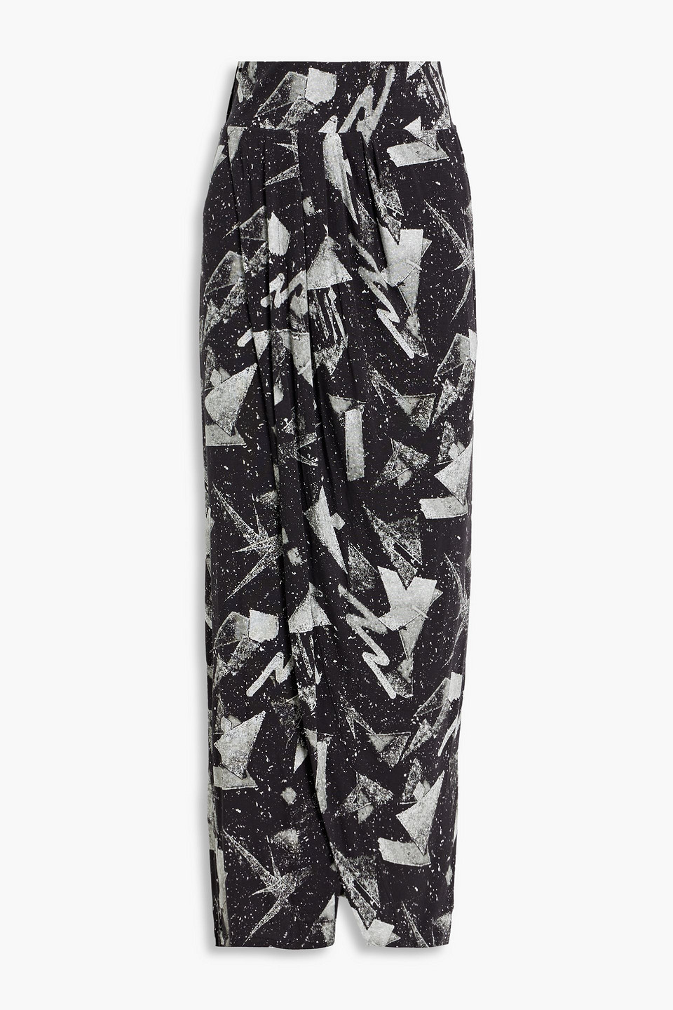 Yuki wrap-effect printed Lyocell-blend maxi skirt