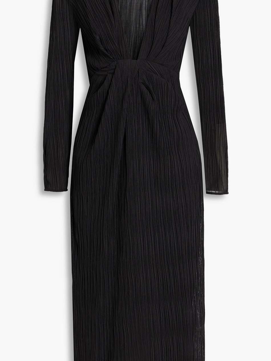 alofi plissé-mesh midi dress