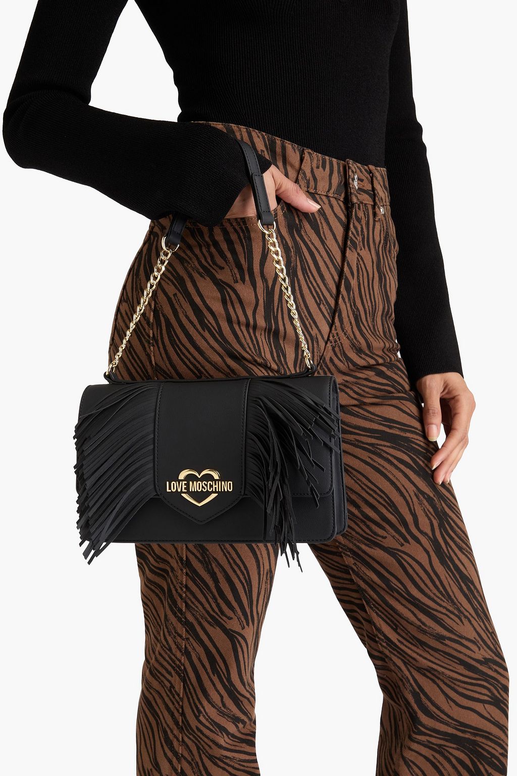 LOVE MOSCHINO حقيبة كتف مزينة بشرّابات