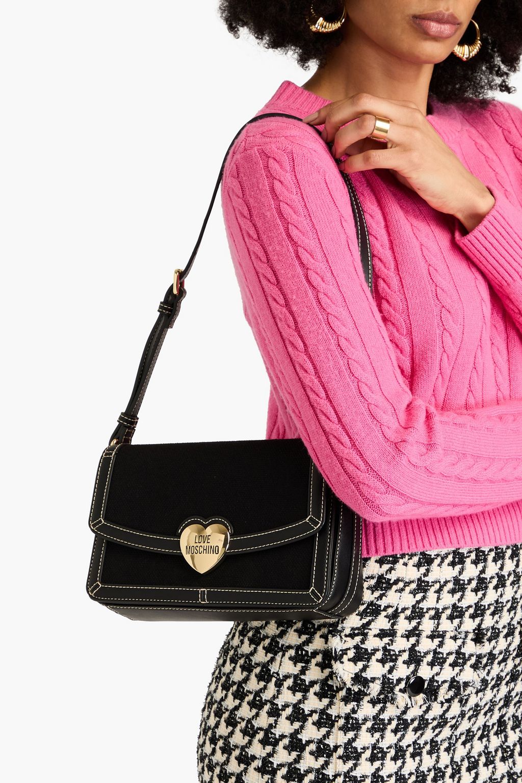 LOVE MOSCHINO Embellished canvas shoulder bag