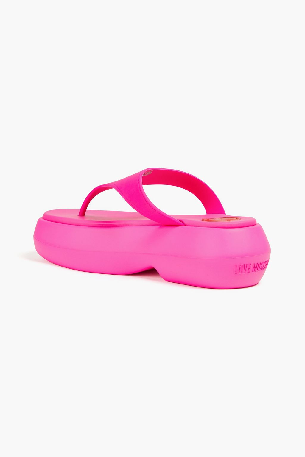 LOVE MOSCHINO 프린트 PVC 플랫폼 플립플랍