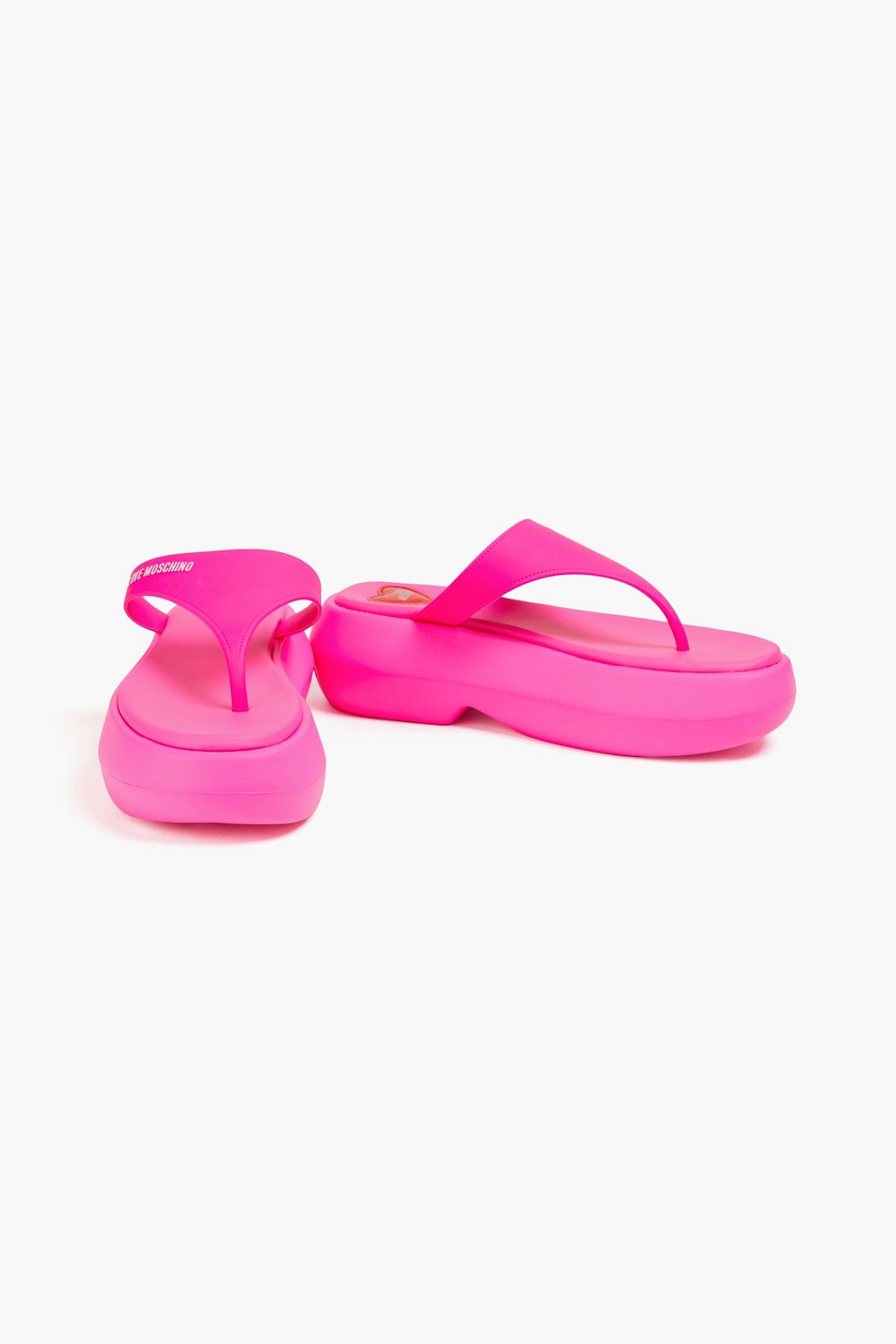 LOVE MOSCHINO 프린트 PVC 플랫폼 플립플랍