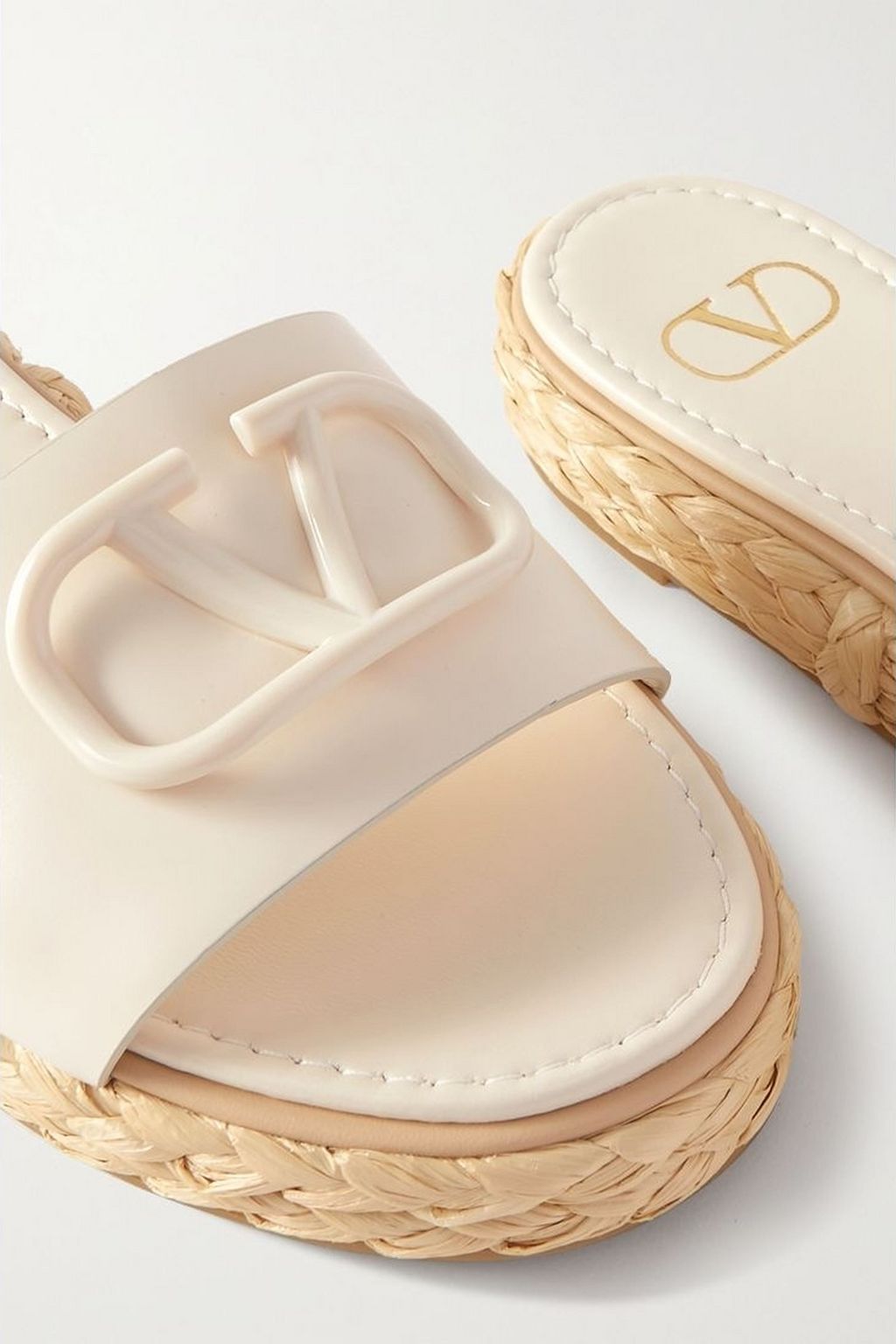 VALENTINO GARAVANI VLOGO leather espadrille slides