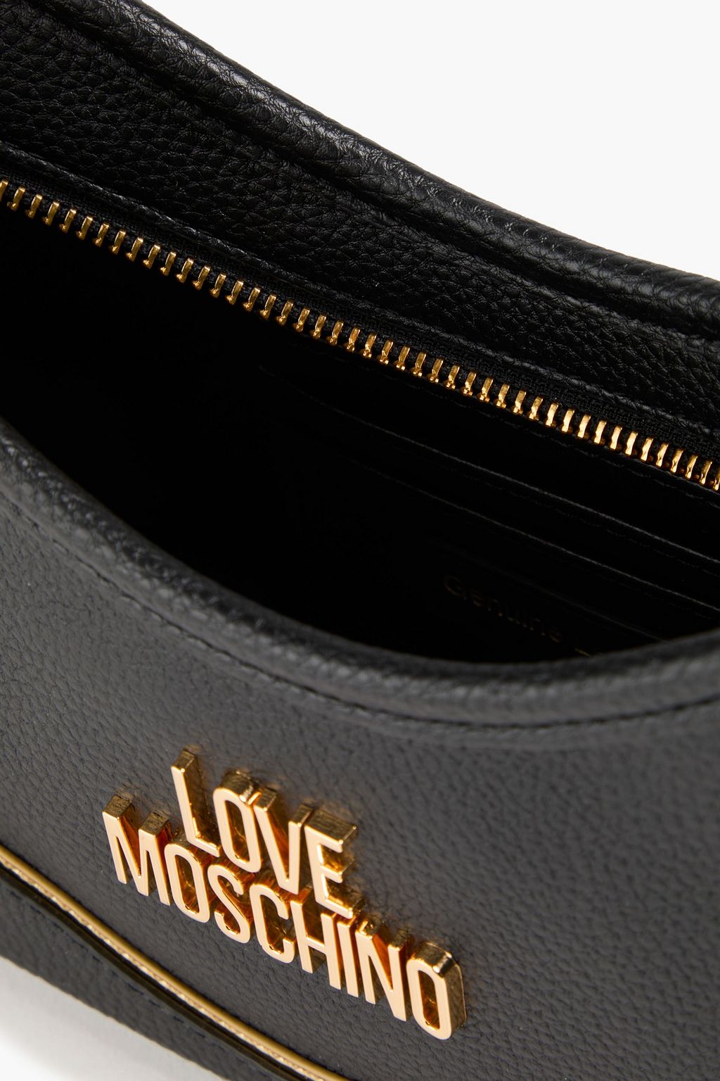 LOVE MOSCHINO حقيبة كتف من الجلد المُحبّب مزيّنة بدبابيس معدنية