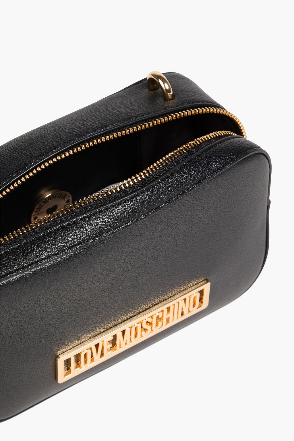 LOVE MOSCHINO 페블 가죽 크로스바디 백