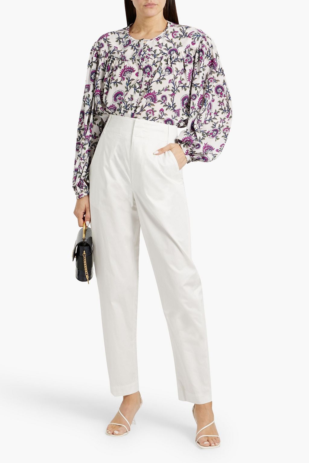 ISABEL MARANT Nestoe cotton-poplin tapered pants