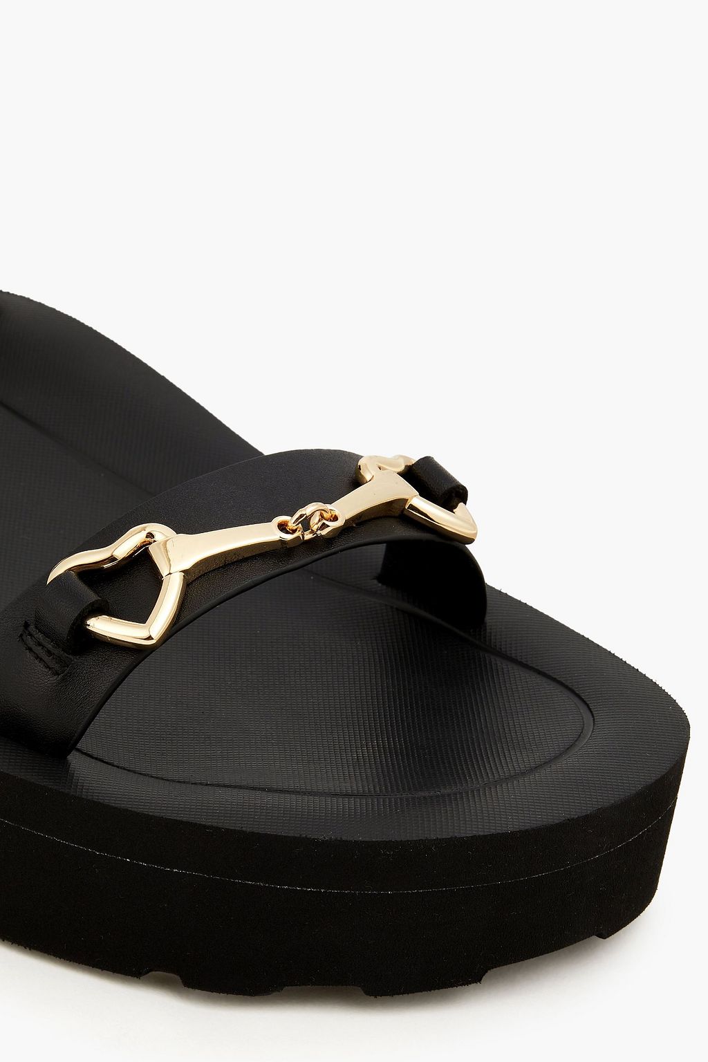 LOVE MOSCHINO صندل بنعل سميك مصنوع من الجلد بتصميم مزركش