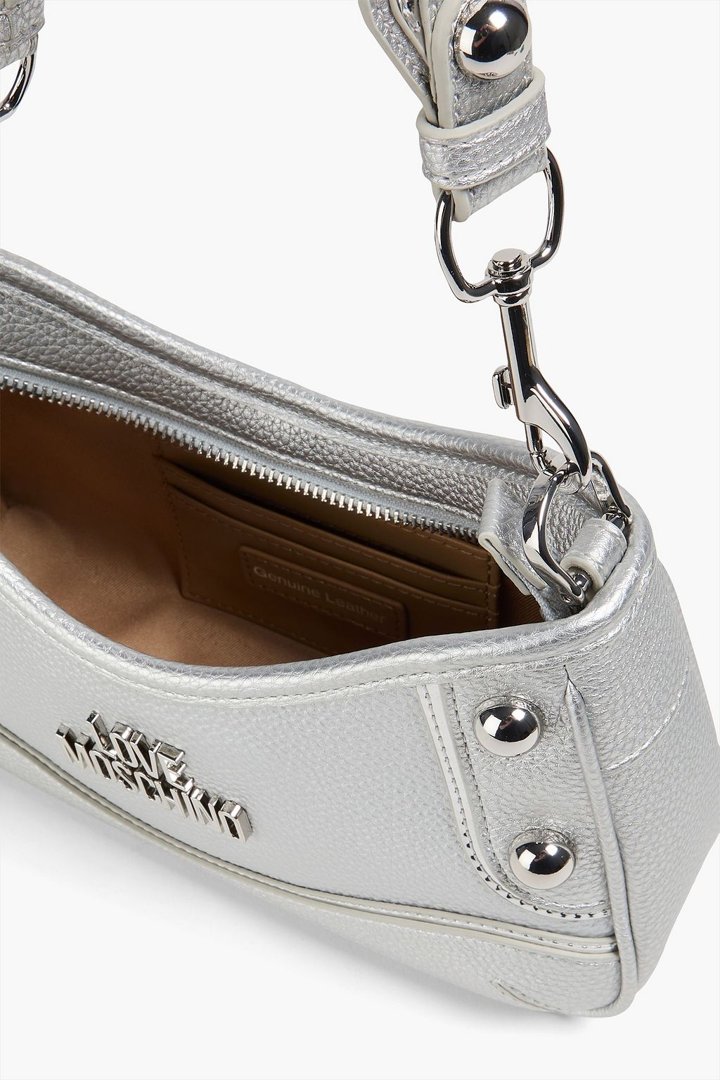 LOVE MOSCHINO Schultertasche aus Narbenleder mit Nieten