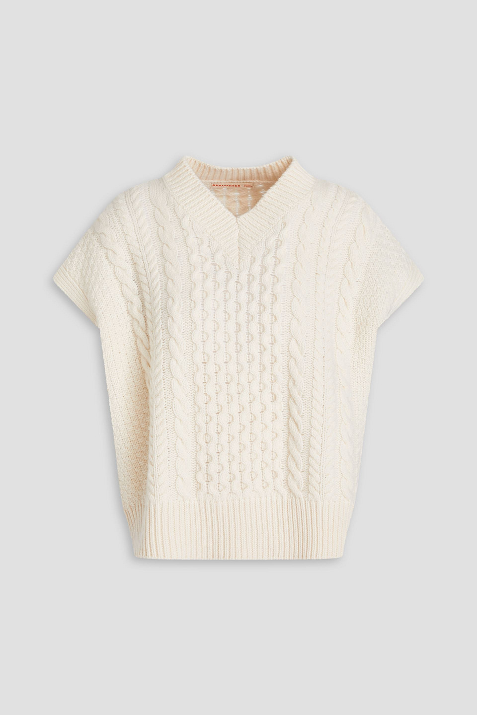 And-daughter Oisin Cable-knit Wool Vest In Ecru