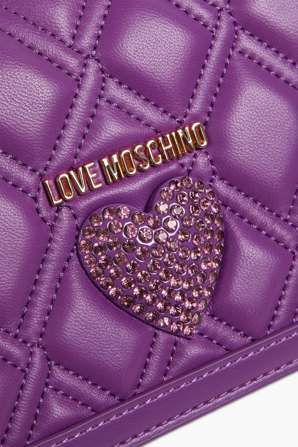 LOVE MOSCHINO حقيبة كروس بودي من الجلد بتصميم مبطّن