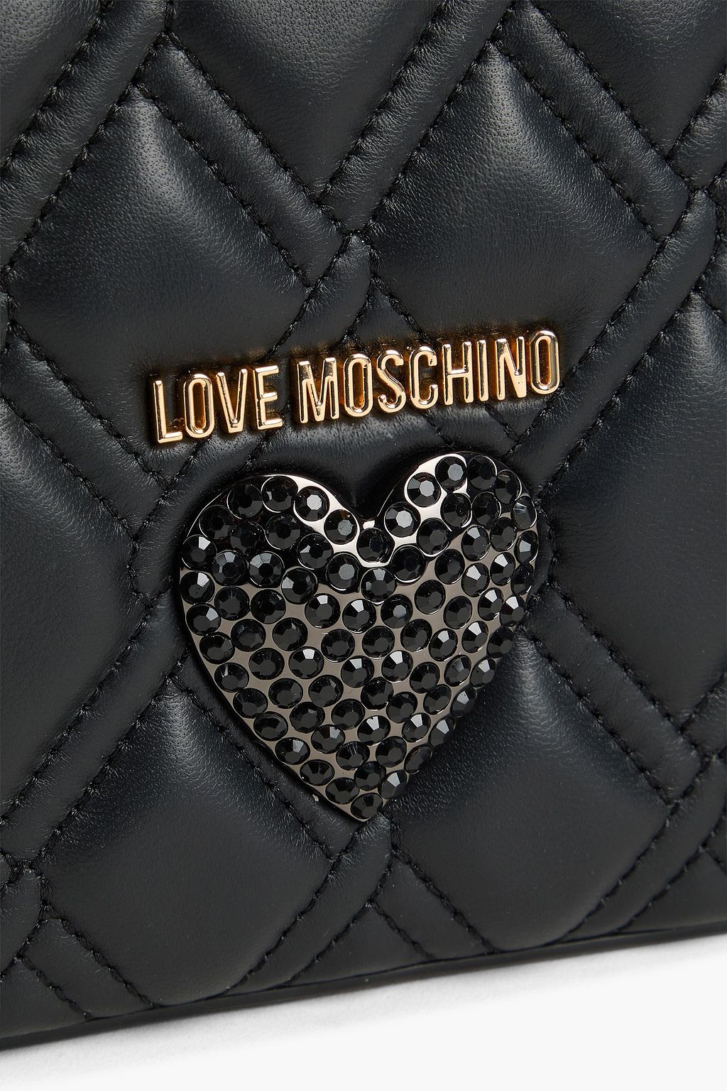 LOVE MOSCHINO حقيبة كروس بودي من الجلد بتصميم مزركش ومبطّن