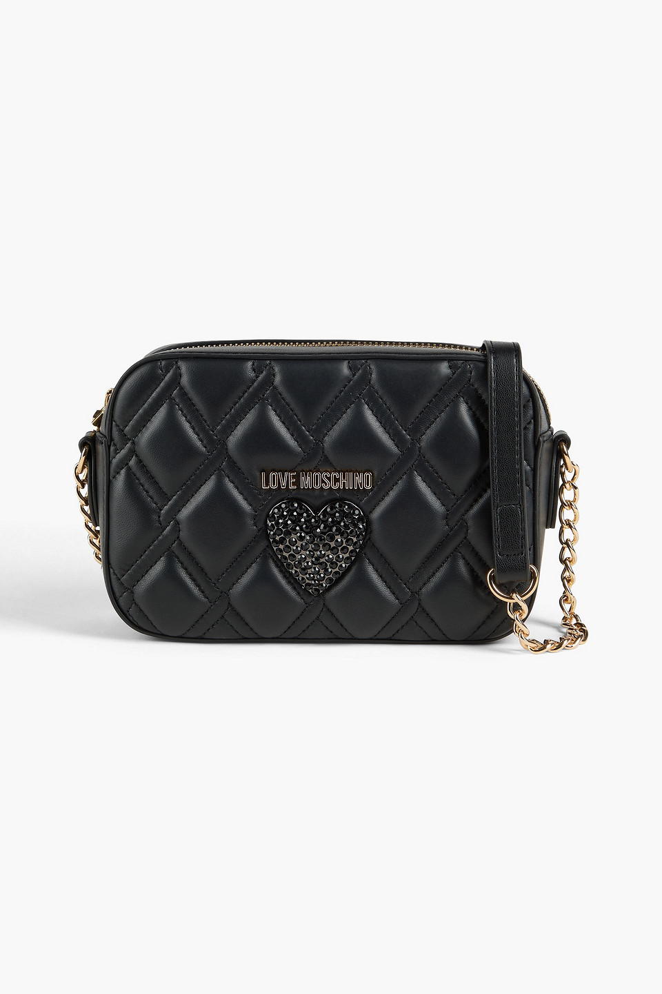 Embellished quilted leather cross-body bag
