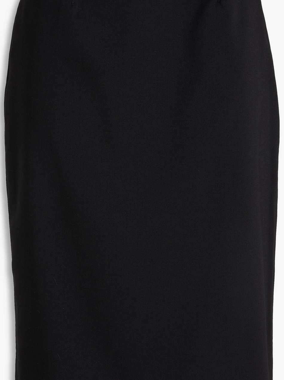 wool-blend crepe and twill skirt