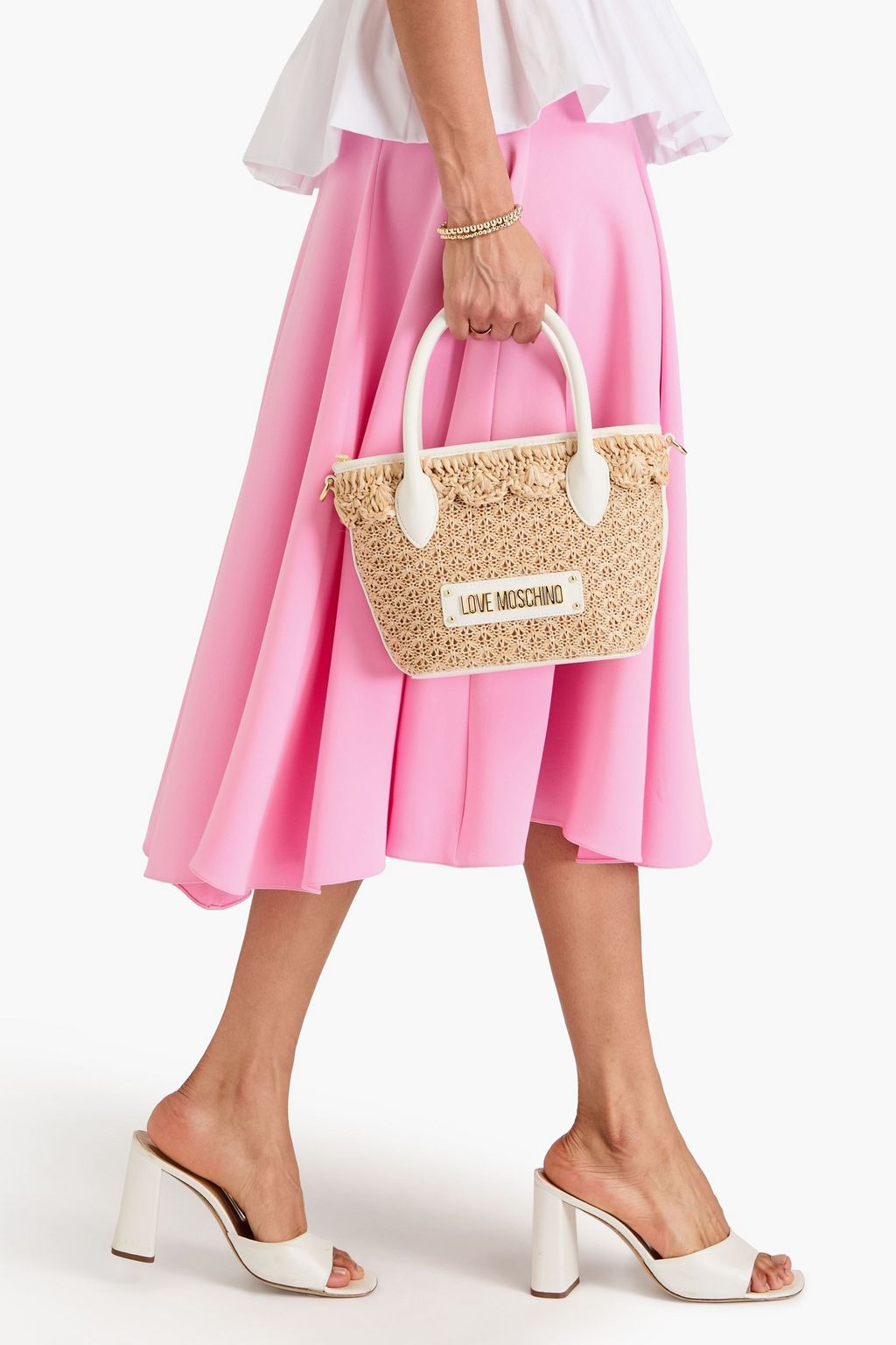 LOVE MOSCHINO Faux raffia tote