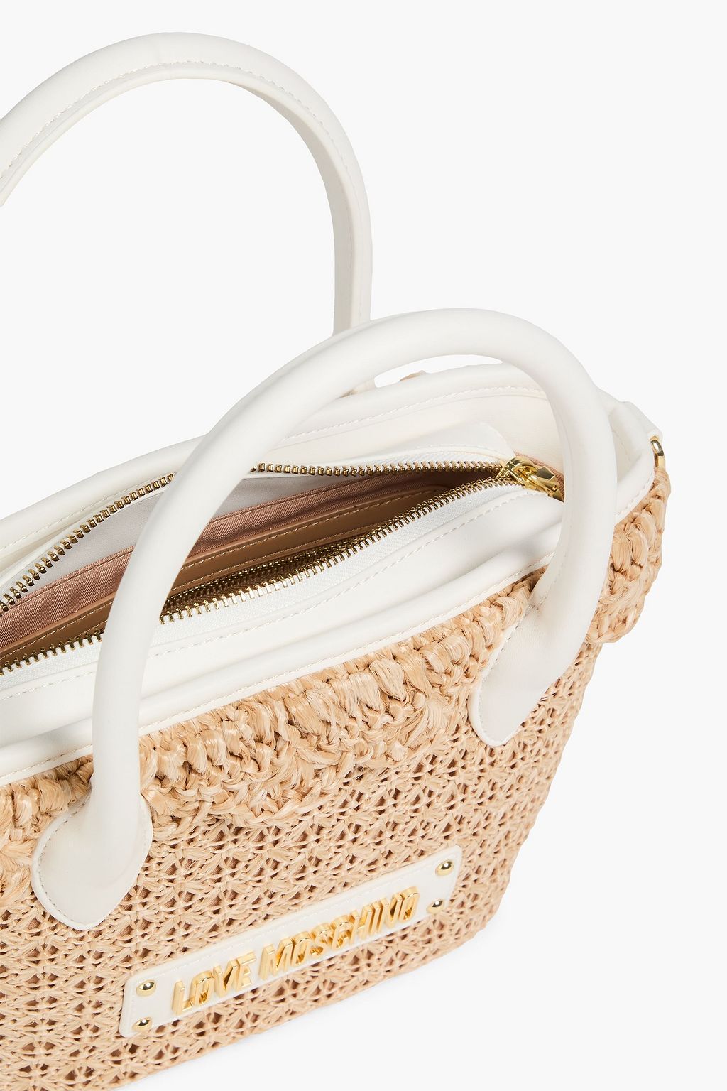 LOVE MOSCHINO Faux raffia tote
