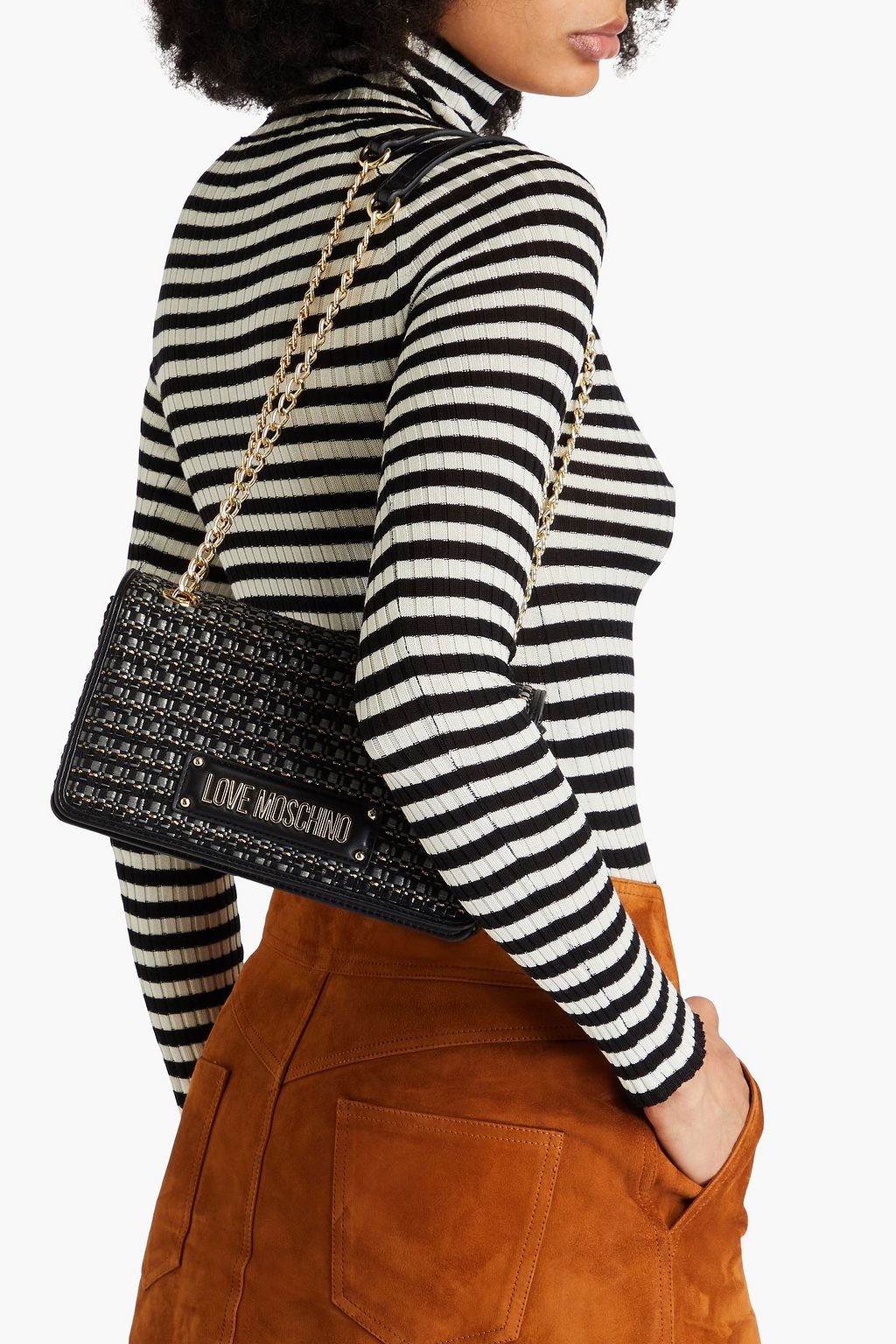 LOVE MOSCHINO Metallic tweed shoulder bag