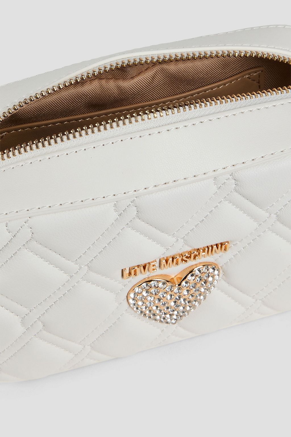 LOVE MOSCHINO حقيبة كروس بودي من الجلد بتصميم مزركش ومبطّن